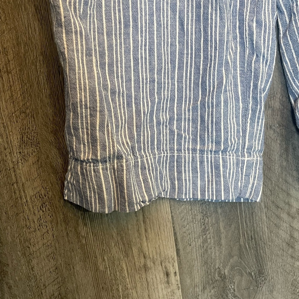 Striped Blue Capris - Picture 4 of 9